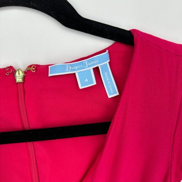 Draper James Flutter Sleeve Mini Party Dress Fuschia Pink Size 4 - Picture 7 of 10